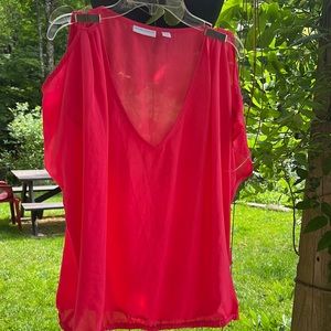Lightweight cold-shoulder blouse